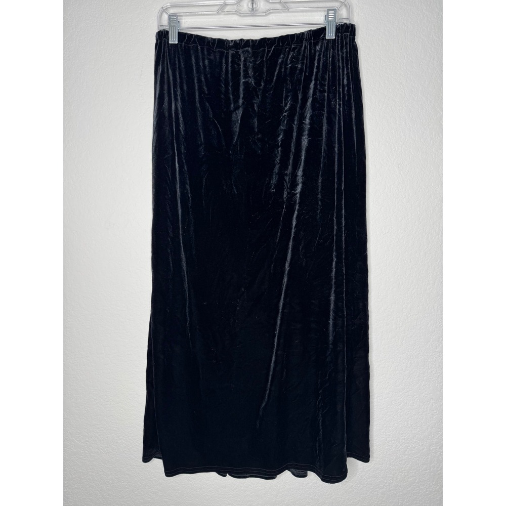 Jessica McClintock Bridal Black Velvet Maxi Skirt Elastic Waist USA Made Size L